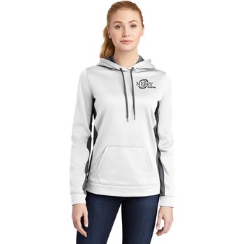 Sport-Tek&reg; Ladies' Sport-Wick&reg; Fleece Colorblock Hoodie Pullover Sweatshirt- Embroidered Personalization Available from Positive Promotions