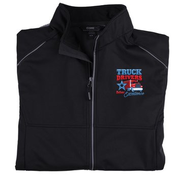 Truck Drivers Keep America Rolling Core 365 Three-Layer Knit Full-Zip Jacket - Embroidered Personalization Optional from Positive Promotions