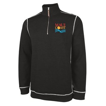 Charles River Apparel&reg; Men's Conway Flatback Rib Quarter-Zip Pullover -Embroidered Personalization Available from Positive Promotions