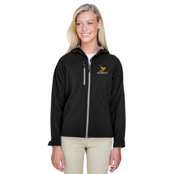 North End® Women's Prospect Two-Layer Fleece Bonded Soft Shell Hooded Jacket - Embroidery Personalization Available from Positive Promotions
