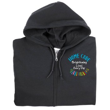 Home Care: Brightening Lives Every Day Gildan&reg; Full-Zip Hooded Sweatshirt - Personalization Optional from Positive Promotions