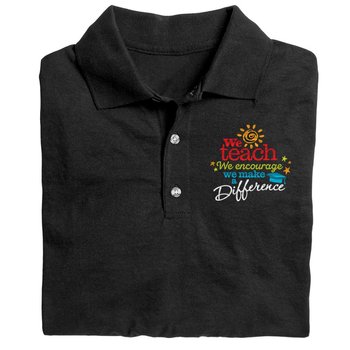 We Teach We Encourage We Make A Difference Gildan&reg; DryBlend Jersey Polo - Personalization Optional from Positive Promotions