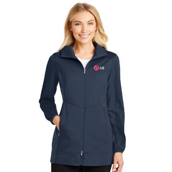 Port Authority&reg; Women's Active Hooded Soft Shell Jacket - Embroidered Personalization Available from Positive Promotions
