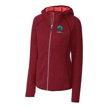 Cutter & Buck&reg; Women's Mainsail Sweater Knit Hooded Jacket -Embroidered Personalization Available from Positive Promotions