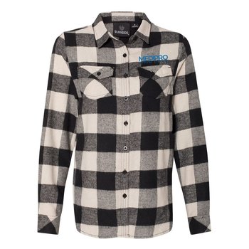 Burnside Women's Yarn-Dyed Long Sleeve Flannel Shirt - Embroidered Personalization Available from Positive Promotions