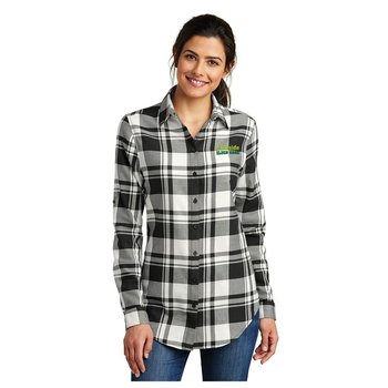 Port Authority&reg; Women's Plaid Flannel Shirt - Embroidered Personalization Available from Positive Promotions