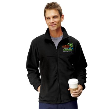 Child Abuse Prevention Harriton® Men's Fleece Full-Zip Jacket - Embroidered Personalization Available from Positive Promotions