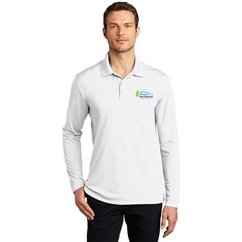 Port Authority&reg; Dry-Zone&reg; UV Micro-Mesh Long Sleeve Polo - Embroidered Personalization Available from Positive Promotions