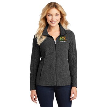Port Authority® Women's Heathered Microfleece Full-Zip Jacket - Embroidered Personalization Available from Positive Promotions