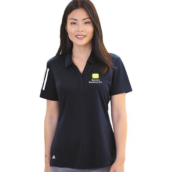 adidas® Women's Elevated Stripes Sport Shirt Polo - Embroidered Personalization Available from Positive Promotions