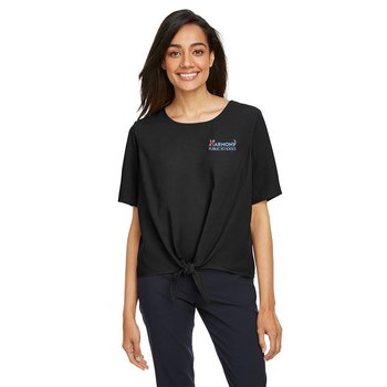 Fashion &plus; Function Collection Women's Tie Front Blouse - Embroidered Personalization Available from Positive Promotions