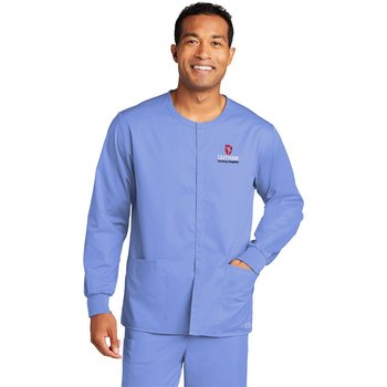 WonderWink&reg; Unisex WorkFlex&trade; 2- Front Pocket Snap-Front Scrub Jacket- Embroidered Personalization Available from Positive Promotions