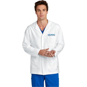 WonderWink&reg; Men's 4-Pocket Consultation Lab Coat - Embroidered Personalization Available from Positive Promotions