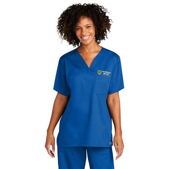 WonderWink&reg; Unisex WorkFlex&trade; 1- Front Chest Pocket V-Neck Top - Embroidered Personalization Available from Positive Promotions