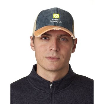 Adams Distressed Ollie Cap - Embroidered Personalization Available from Positive Promotions
