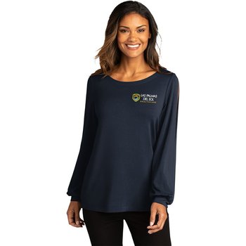 Port Authority &reg; Ladies Luxe Knit Jewel Neck Top - Embroidered Personalization Available from Positive Promotions