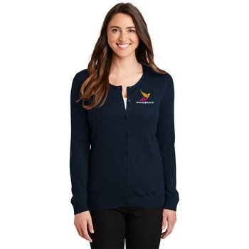 Port Authority&reg; Ladies Cardigan Sweater - Embroidered Personalization Available from Positive Promotions