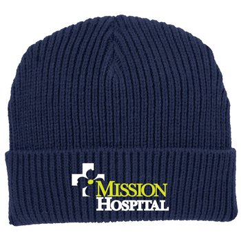 Chunky Rib Knit Cap - Embroidered - Full-Color Personalization Available from Positive Promotions