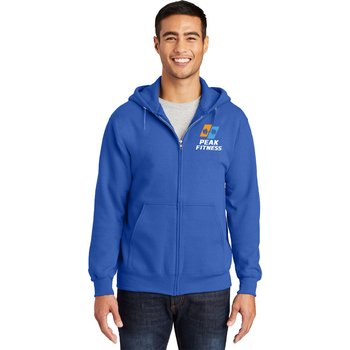 Port & Company® Men's Essential Fleece Full-Zip Hooded Sweatshirt - Embroidered Personalization Available from Positive Promotions