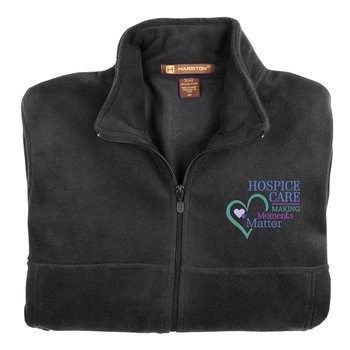 Home Care Harriton® Men's Fleece Full-Zip Jacket - Embroidered Personalization Available from Positive Promotions