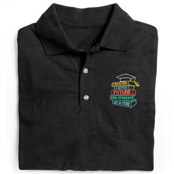 Creating A Better Future One Student At A Time Gildan® Unisex DryBlend Jersey Polo - Embroidered Personalization Available from Positive Promotions
