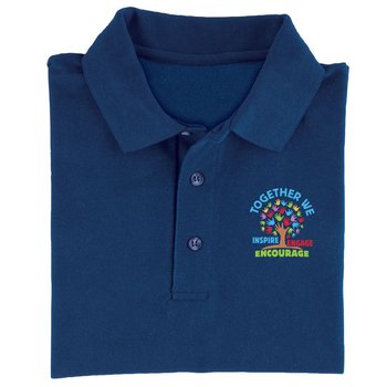 Together We Inspire, Engage, Encourage Gildan® Unisex DryBlend Jersey Polo - Embroidered Personalization Available from Positive Promotions