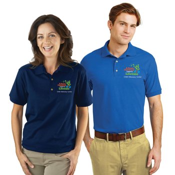 Child Abuse Prevention Gildan® Unisex DryBlend® 50/50 Jersey Polo - Embroidered Personalization Available from Positive Promotions