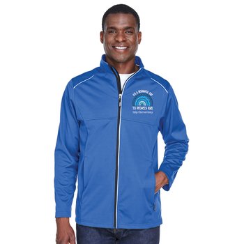 Child Abuse Prevention Core 365 Men's Techno Lite Three-Layer Knit Tech-Shell Jacket - Embroidered Personalization Available from Positive Promotions