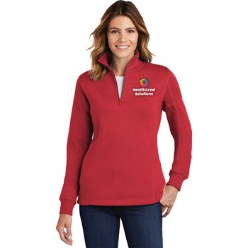 Sport-Tek® Women's Essential Fleece Quarter-Zip Sweatshirt - Embroidered Personalization Available from Positive Promotions