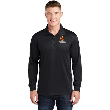 Sport-Tek® Unisex Essential Wicking Micropiqué Long-Sleeved Performance Polo - Embroidered Personalization Available from Positive Promotions