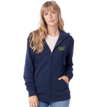 Alternative Unisex Eco-Cozy Fleece Zip Hooded Sweatshirt - Embroidered Personalization Available from Positive Promotions