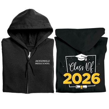 Class Of 2026 Gildan® Unisex Heavy Blend Full-Zip Hooded Two-Sided Sweatshirt - Silkscreened Personalization Available from Positive Promotions