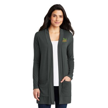 Port Authority® Women's Concept Long Pocket Cardigan - Embroidered Personalization Available from Positive Promotions