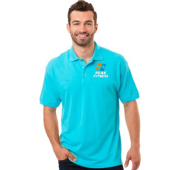 Blue Generation® Men's Superblend Piqué Polo - Embroidered Personalization Available from Positive Promotions