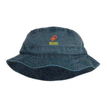 Retro Twill Pigment Dye Bucket Hat - Embroidered Personalization Available from Positive Promotions