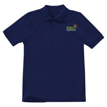 Adult Unisex Short-Sleeve Piqué Polo - Embroidered Personalization Available from Positive Promotions