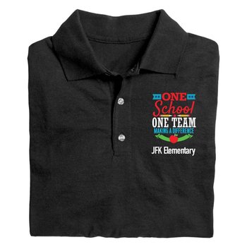 One School, One Team: Making A Difference Men's Core 365 Pique Polo - Embroidered Personalization Available from Positive Promotions