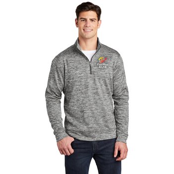 Sport-Tek® Unisex Performance Electric Heather Fleece Quarter-Zip Pullover - Embroidered Personalization Available from Positive Promotions