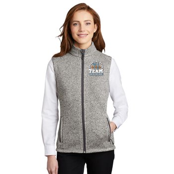 Healthcare Team Pride Port Authority® Women's Sweater Fleece Vest - Embroidered Personalization Available from Positive Promotions