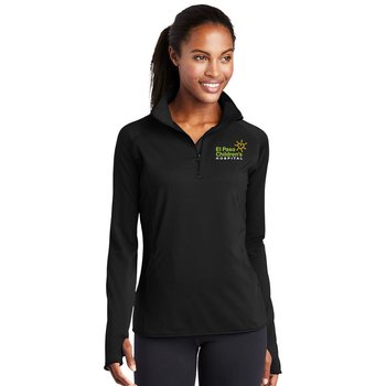 Sport-Tek® Women's Sport-Wick® Stretch 1/2-Zip Pullover - Embroidered Personalization Available from Positive Promotions