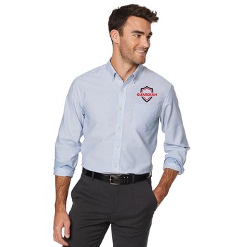 Port Authority® Men's SuperPro Oxford Stripe Button Down Shirt - Embroidered Personalization Available from Positive Promotions