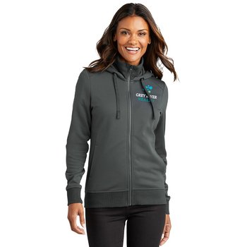 Port Authority® Women's Smooth Fleece Hooded Jacket - Embroidered Personalization Available from Positive Promotions