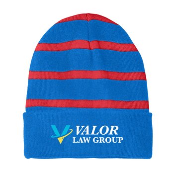 Sport-Tek® Striped Beanie With Solid Band - Embroidered Personalization Available from Positive Promotions