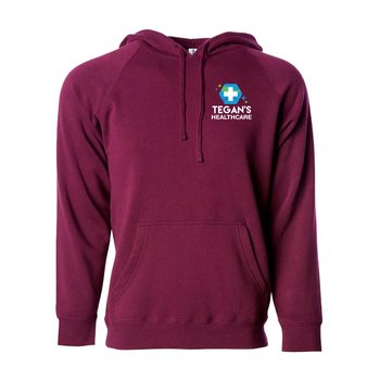 Independent Trading Co.® Unisex Buffalo Plaid Raglan Hooded Pullover - Embroidered Personalization Available from Positive Promotions