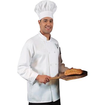 Classic Unisex Chef Coat with 10 Knot Buttons - Embroidered Personalization Available from Positive Promotions