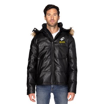 Threadfast Apparel® Unisex Vegan-Leather Puffer Jacket - Embroidered Personalization Available from Positive Promotions