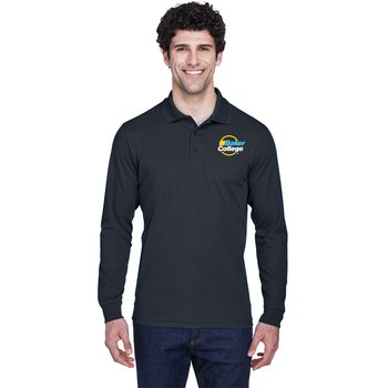 Core 365 Men's Tall Pinnacle Performance Long-Sleeve Piqué Polo - Embroidered Personalization Available from Positive Promotions