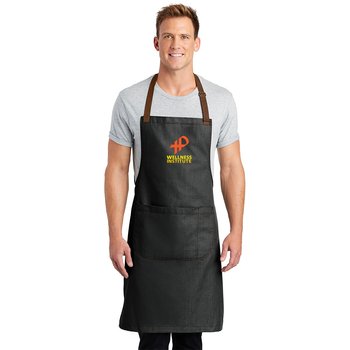 Port Authority® Unisex Market Full-Length Bib Apron - Embroidered Personalization Available from Positive Promotions