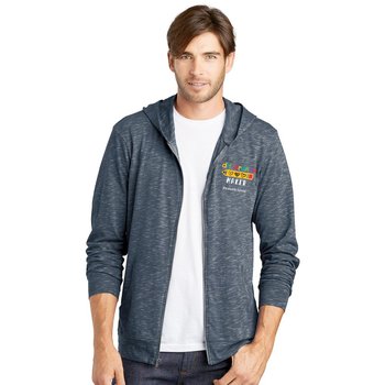 Teacher & Staff District® Men's Medal Full-Zip Lightweight Hoodie Sweatshirt - Embroidered Personalization Available from Positive Promotions