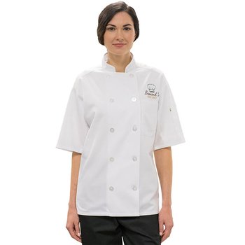 Unisex Mesh-Back 10-Button Chef Coat - Embroidered Personalization Available from Positive Promotions